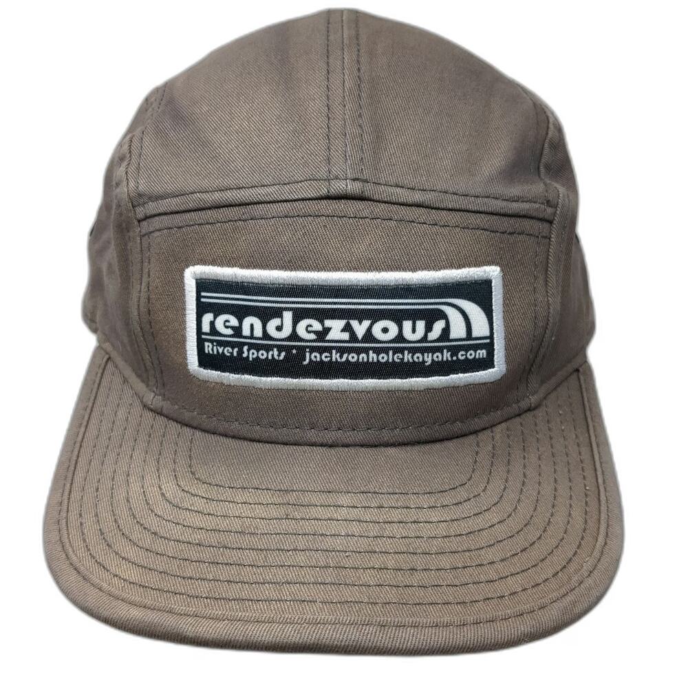 Otto Army Cap Gray One Size River Sports Jackson Hole Kayak Strapback Hat Patch